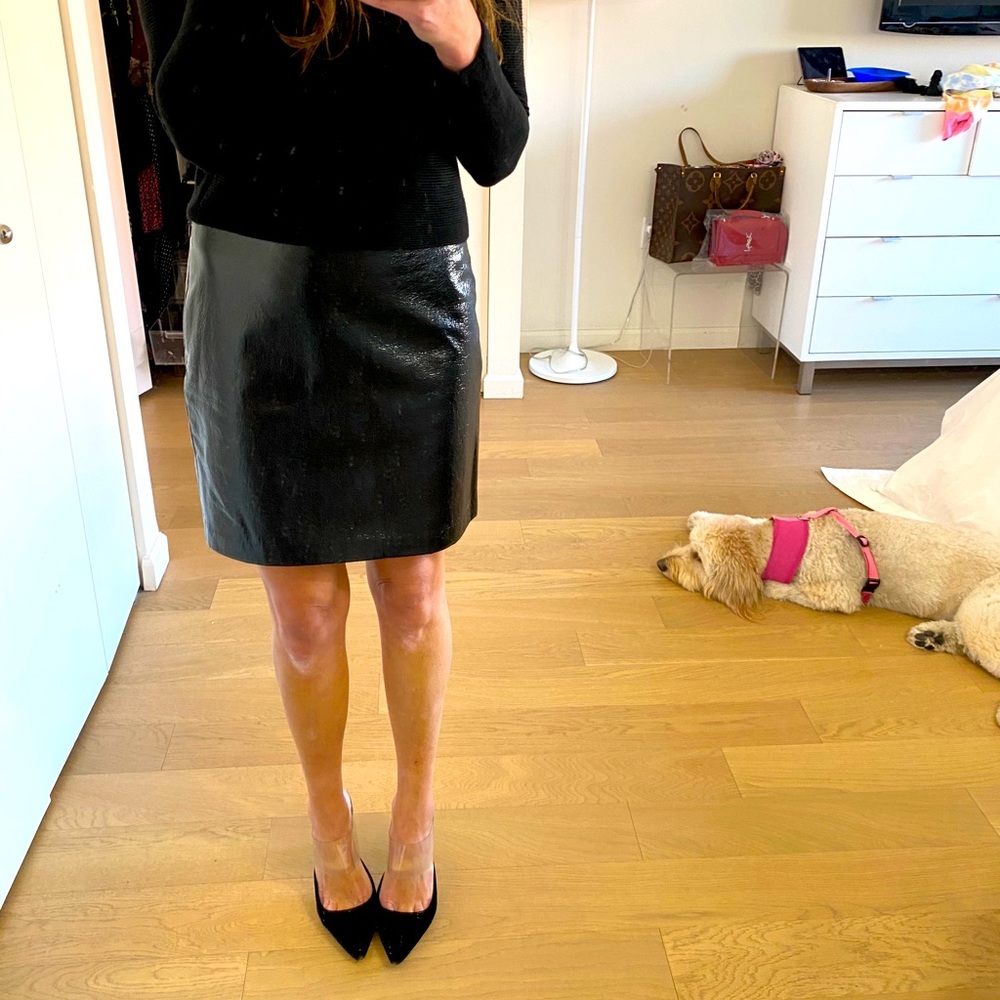 Theory Patent Mini Skirt
